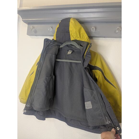 REI Boys 3-In-1 Jacket With Removable Zip Out Fleece Liner Size XS 6/7 Yellow - Picture 10 of 13